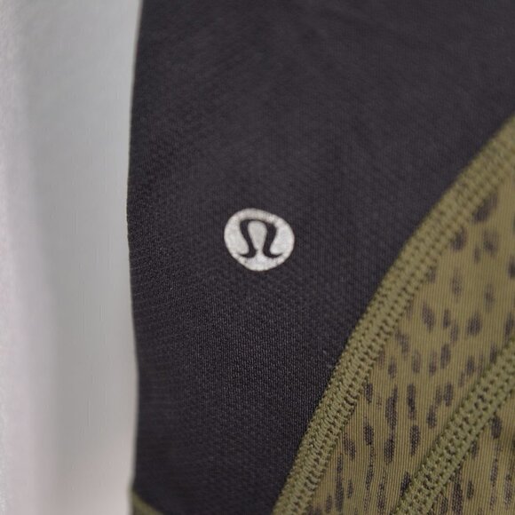 Lululemon Run: Inspire Crop II *Full-On Luxtreme (Mesh) Dottie Green Sz 8 - Picture 9 of 10